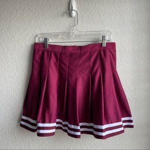 Garnet Cheerleader Skirt with White Trim